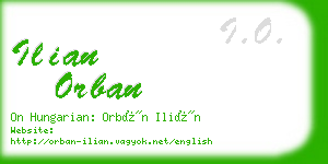 ilian orban business card